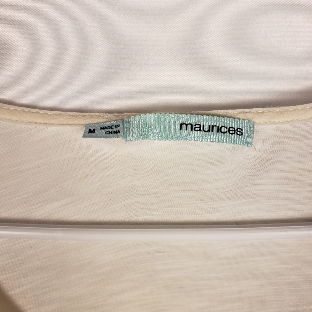 Maurcies Cream Sequin Beaded Women's Top - Picture 4 of 4